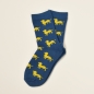 Preview: KRAWATTENDACKEL Kindersocken Blau Dackel Gelb