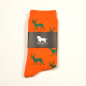 Preview: KRAWATTENDACKEL Socks orange - deer green