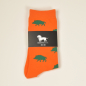 Preview: KRAWATTENDACKEL Socken Orange Wildschwein Grün