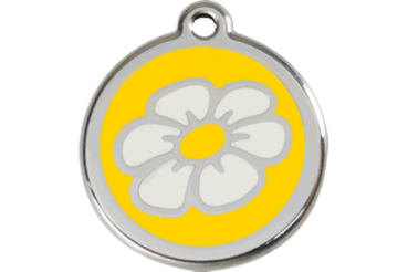 RedDingo Dog tag with enamel flower green