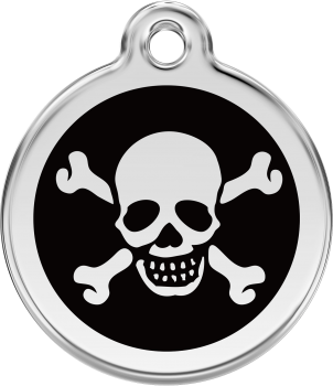 RedDingo Dog tag with enamel Skull and Cross Bones