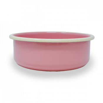 Enamelled food bowl "Nele" Pink Berry L