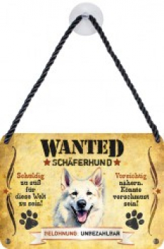 Pet Sign Schäferhund weiß