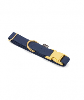 Brott Halsband "Space Blue" - veganes Leder mit goldener Schnalle