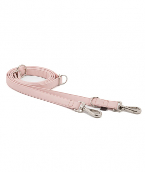 Brott verstellbare Trainingsleine  "Soft Pink" - veganes Leder mit silberner Schnalle