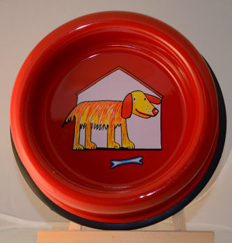 Smaltum Enamel Dogbowl | orange / dog with house