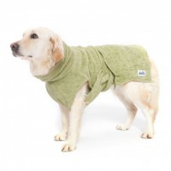 Lill´s DOG Hundebademantel aus Bio-Baumwolle "Green Leaf"