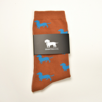 KRAWATTENDACKEL Socks brown - Dog blue