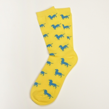 KRAWATTENDACKEL Socks yellow - Dog blue