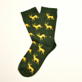 KRAWATTENDACKEL Socks green - deer gold