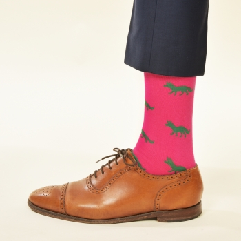 KRAWATTENDACKEL Socken Pink Fuchs Grün