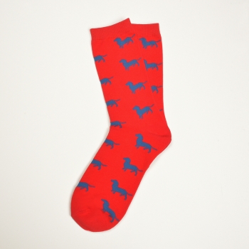 KRAWATTENDACKEL Socks red - Dog blue