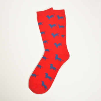 KRAWATTENDACKEL Socks pink - Dog blue - Kopie