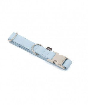 Brott Halsband "Blue Sky" - veganes Leder mit silberner Schnalle