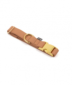 Brott Halsband "Camel" - veganes Leder mit goldener Schnalle