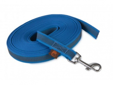 Gummierte Schleppleine 20 mm / 5 blau ohne Handschlaufe