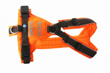 Anny-X Suchhund-Geschirr leuchtorange/braun