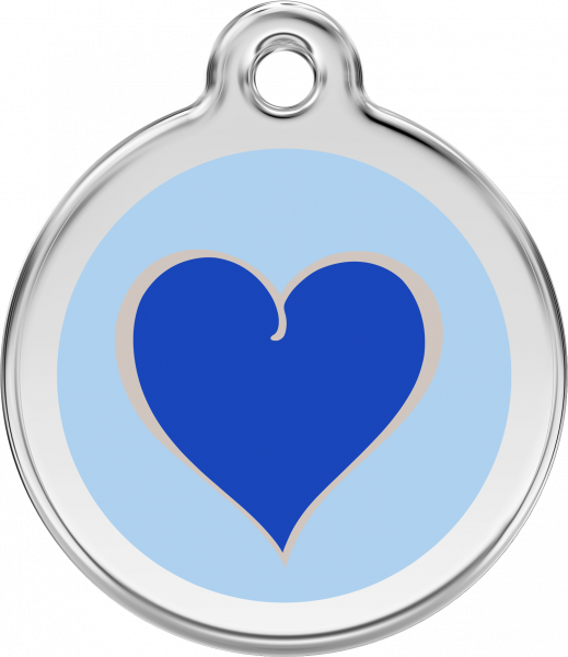 RedDingo Dog tag with enamel heart 2.0 light blue