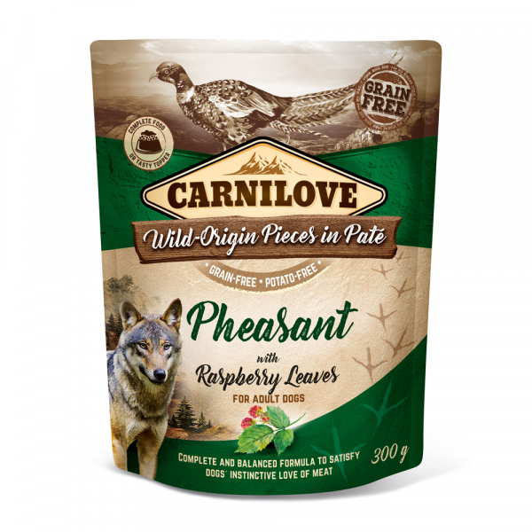 Carnilove Pouch Pate Fasan & Himbeerblätter 300 g - getreidefrei