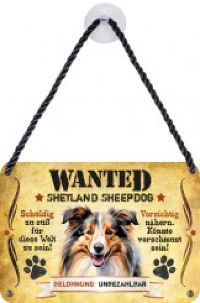 Wanted Haustierschilder Shetland Sheepdog