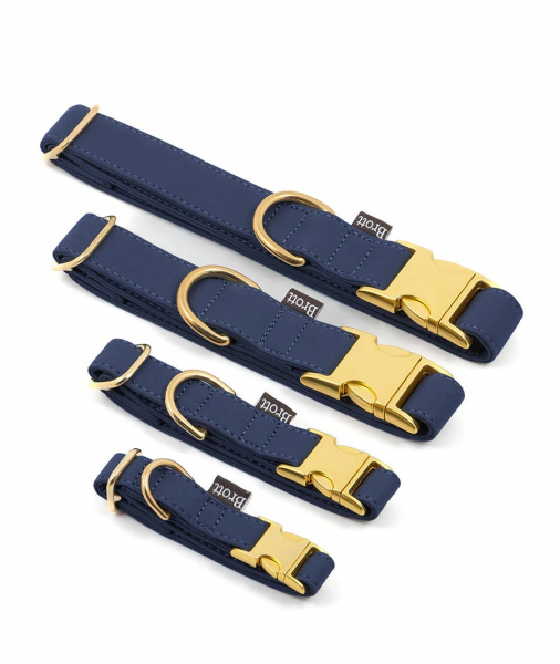 Brott Halsband "Space Blue" - veganes Leder mit goldener Schnalle