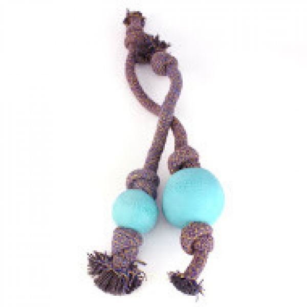 BECO Ball with rope blue