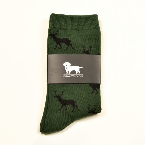 KRAWATTENDACKEL Socks green - Deer black