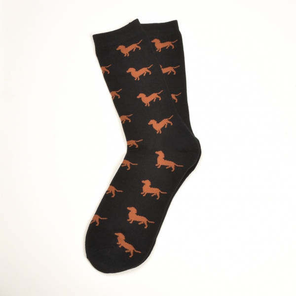 KRAWATTENDACKEL Socks black - Dog brown