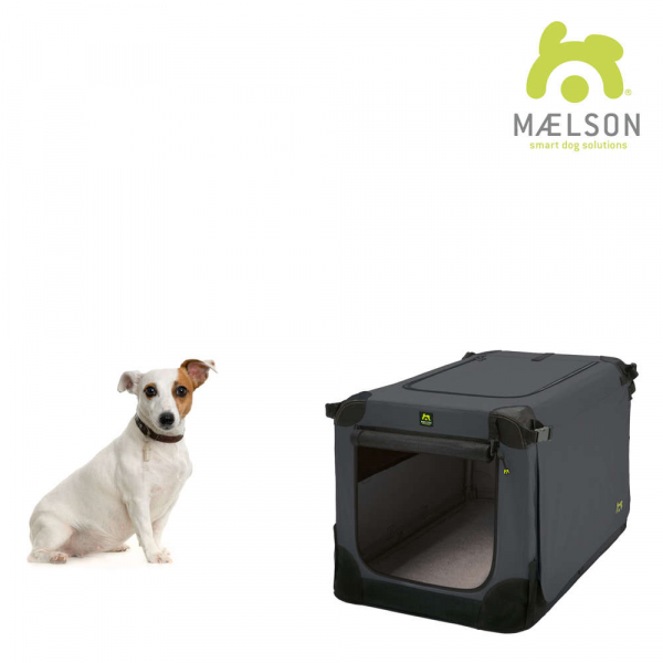 MAELSON faltbare Hundebox Soft Kennel 62 anthrazit