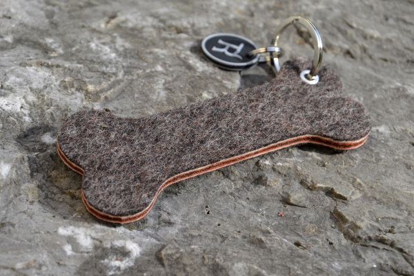 Treusinn Keyring wool felt BONE