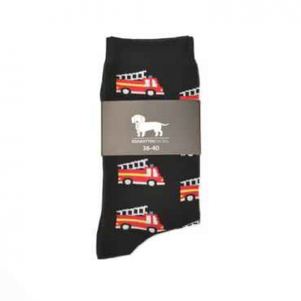 KRAWATTENDACKEL  Socks black fire department red