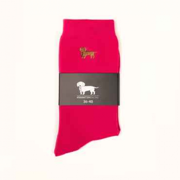 KRAWATTENDACKEL Einfarbige bunte Socken pink