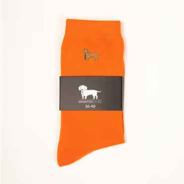 KRAWATTENDACKEL Einfarbige bunte Socken orange