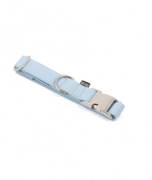 Brott Halsband "Blue Sky" - veganes Leder mit silberner Schnalle