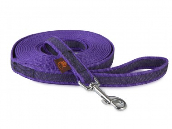 Gummierte Schleppleine 20 mm / 5 m violett mit Handschlaufe