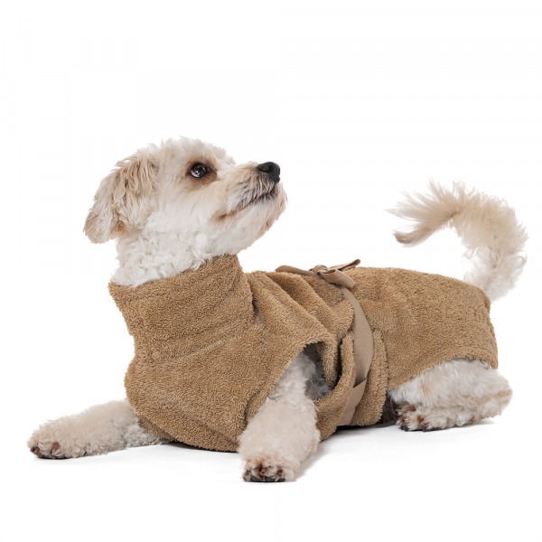 Lill´s DOG Hundebademantel aus Bio-Baumwolle Sand