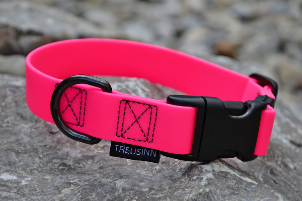 Treusinn STAY biothane dog collar pink 25 mm