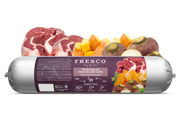 Fresco BarfWurst Weideziege mit Steckrübe und Kürbis