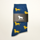 KRAWATTENDACKEL Socks blue - Dog yellow