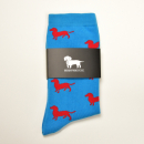 KRAWATTENDACKEL Socks blue - Dog red
